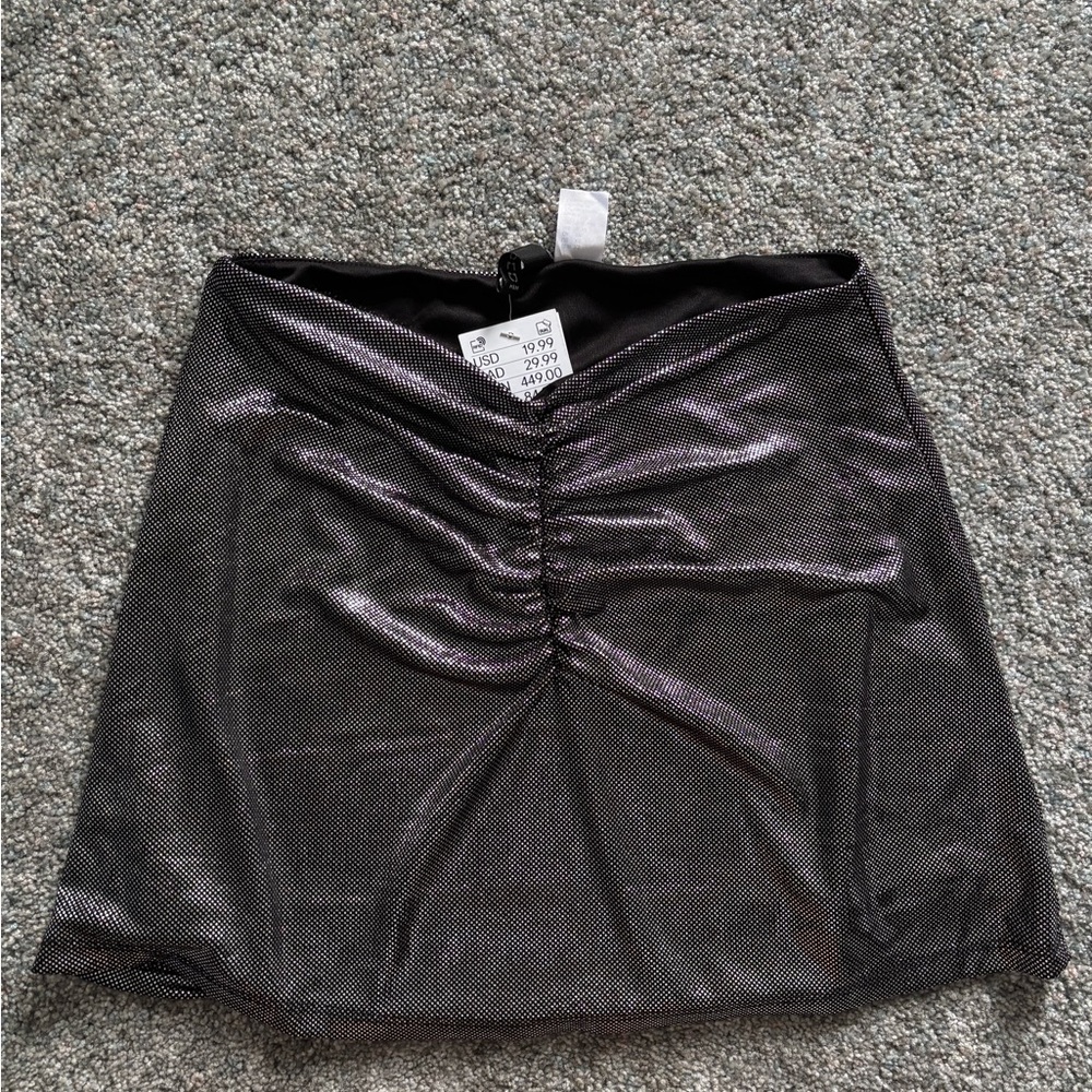 H&M Metallic Mini Skirt
